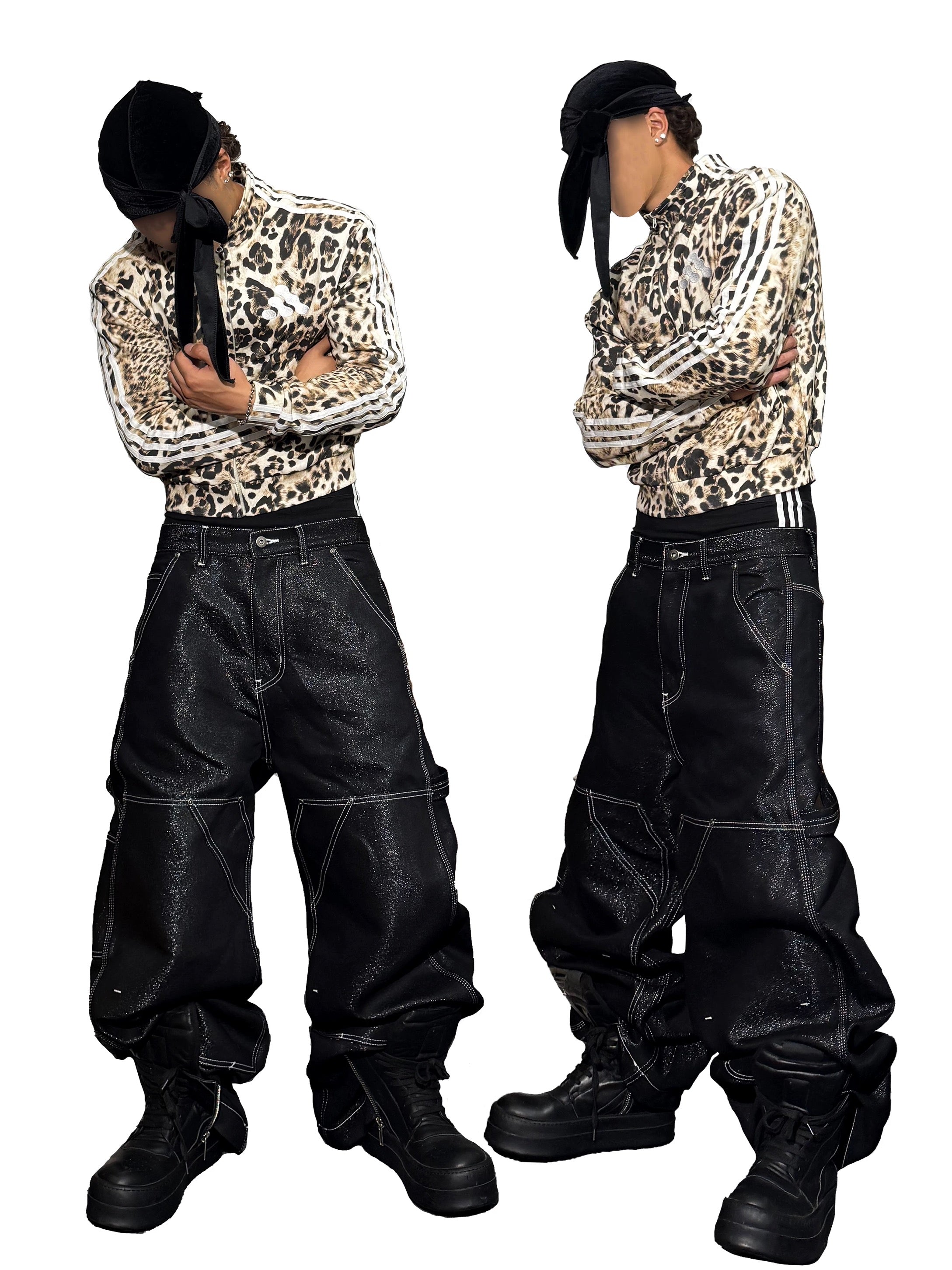 *RYECHASIN *LEOPARD PRINT *ADIDA$ BOOTLEG SPORTS SWEATSHIRTS