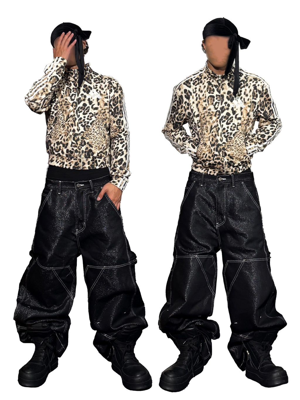 *RYECHASIN *LEOPARD PRINT *ADIDA$ BOOTLEG SPORTS SWEATSHIRTS