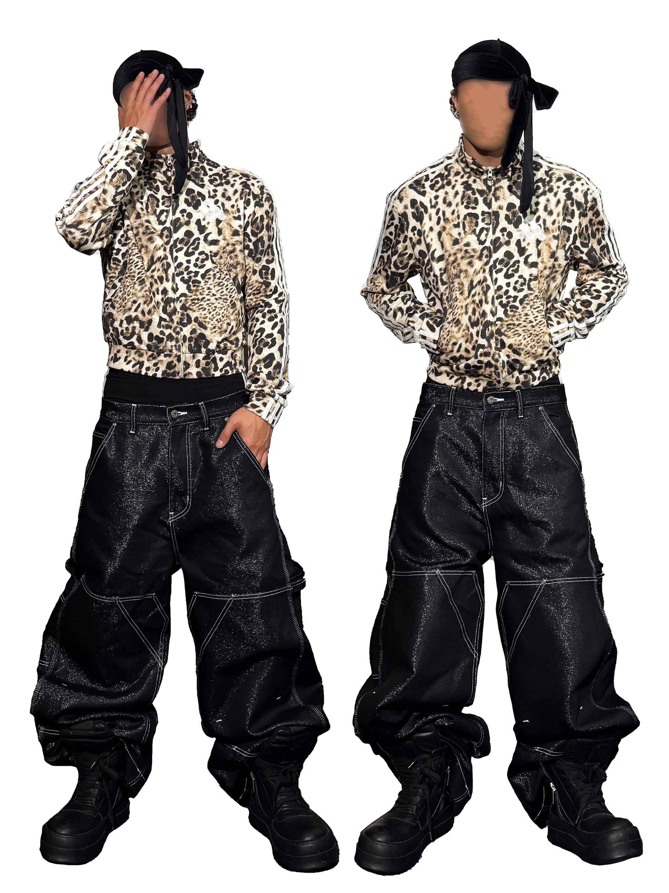 *RYECHASIN *LEOPARD PRINT *ADIDA$ BOOTLEG SPORTS SWEATSHIRTS