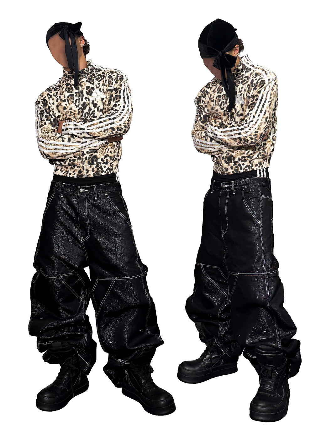 *RYECHASIN *LEOPARD PRINT *ADIDA$ BOOTLEG SPORTS SWEATSHIRTS