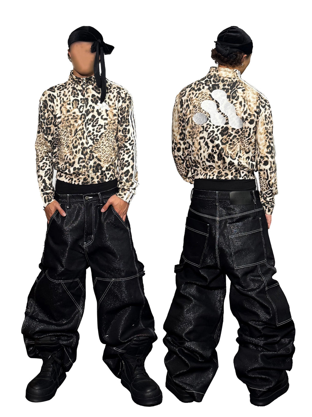 *RYECHASIN *LEOPARD PRINT *ADIDA$ BOOTLEG SPORTS SWEATSHIRTS