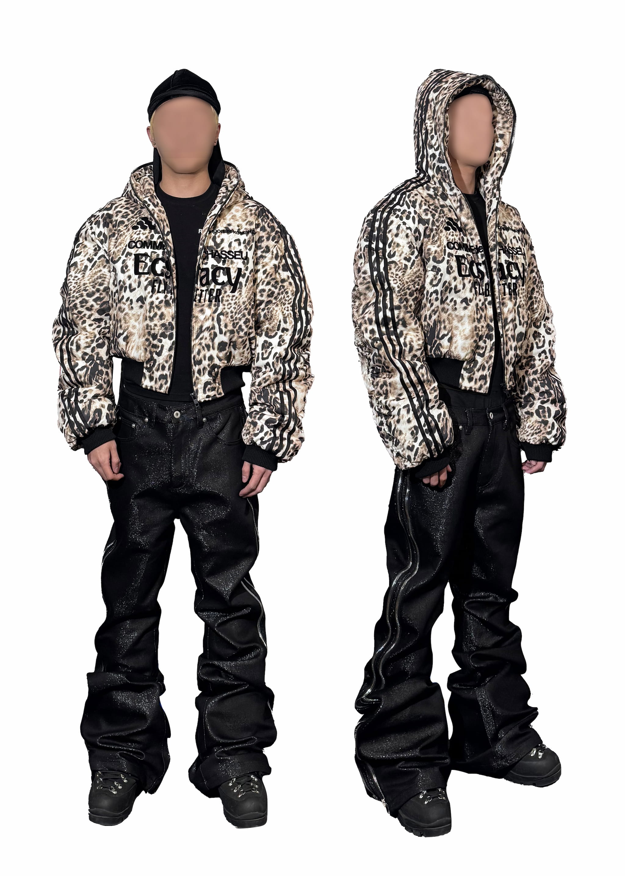 *RYE CHASIN MA-1 Leopard Jersey Hooded Bomber