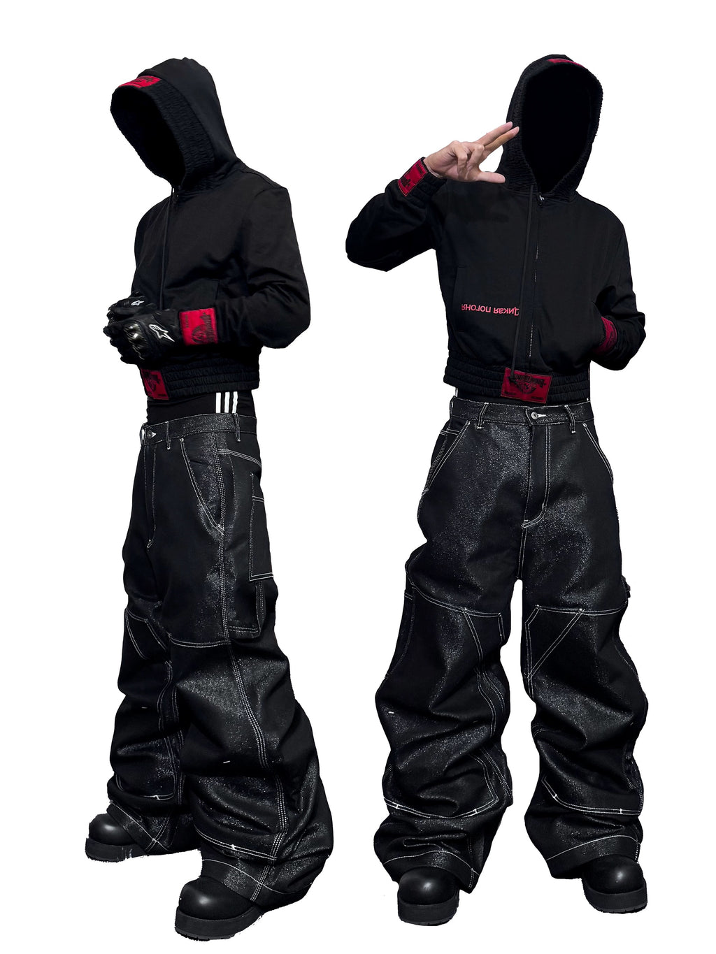 *RYECHASIN *“SILVER OPIUM” Raw Denim Carpenter Jeans