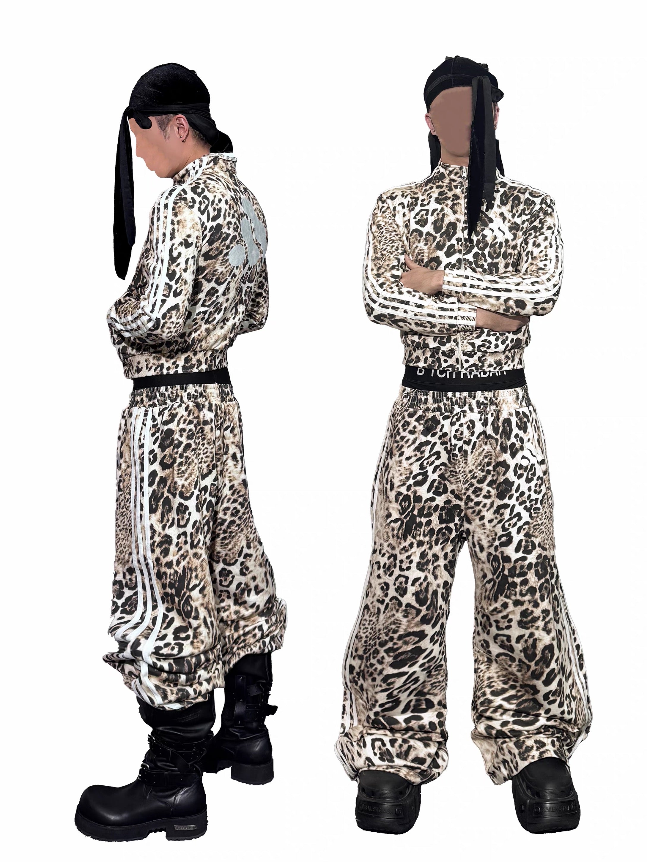 *RYE CHASIN *Leopard Print Sports Pants