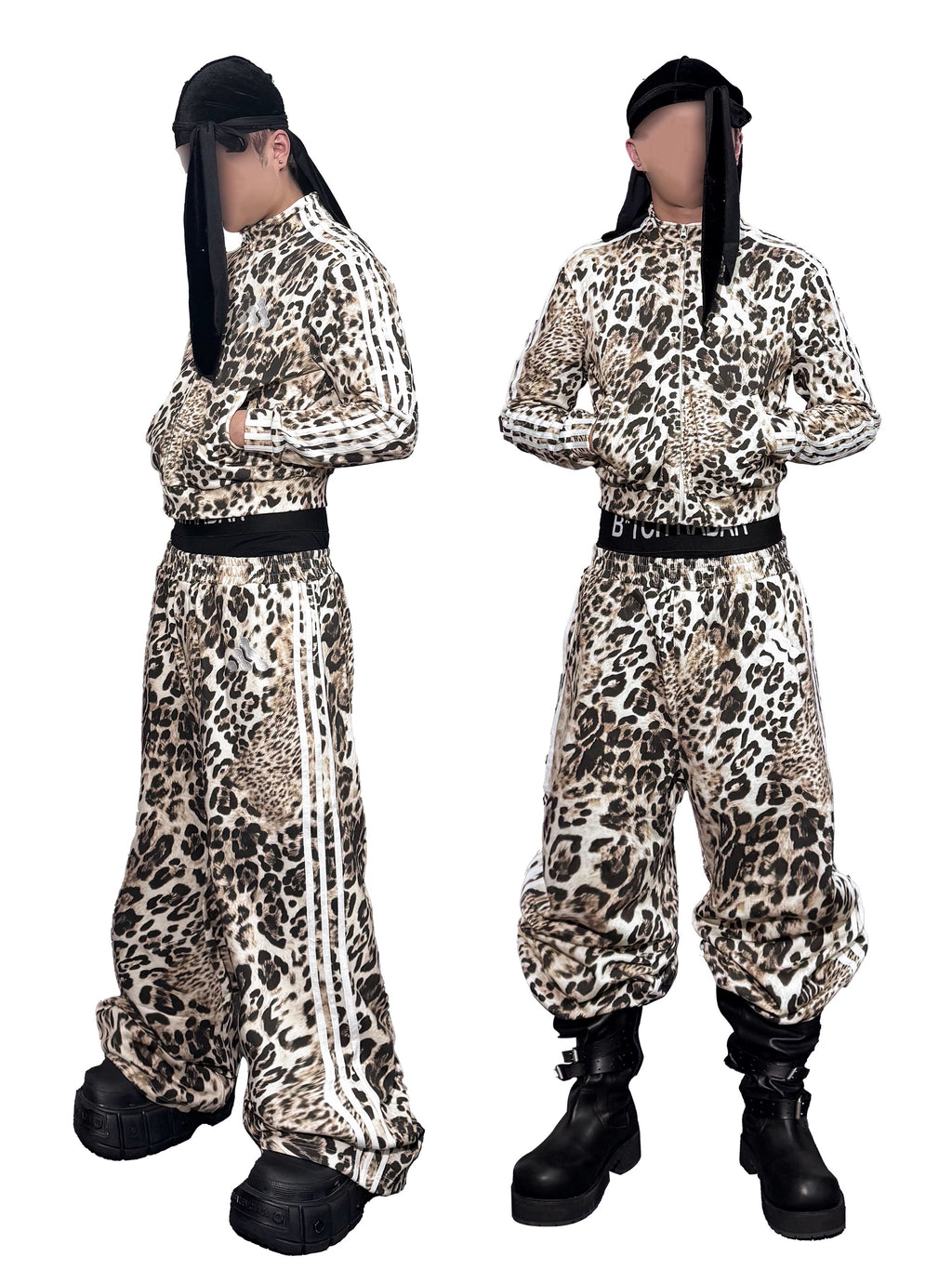 *RYE CHASIN *Leopard Print Sports Pants