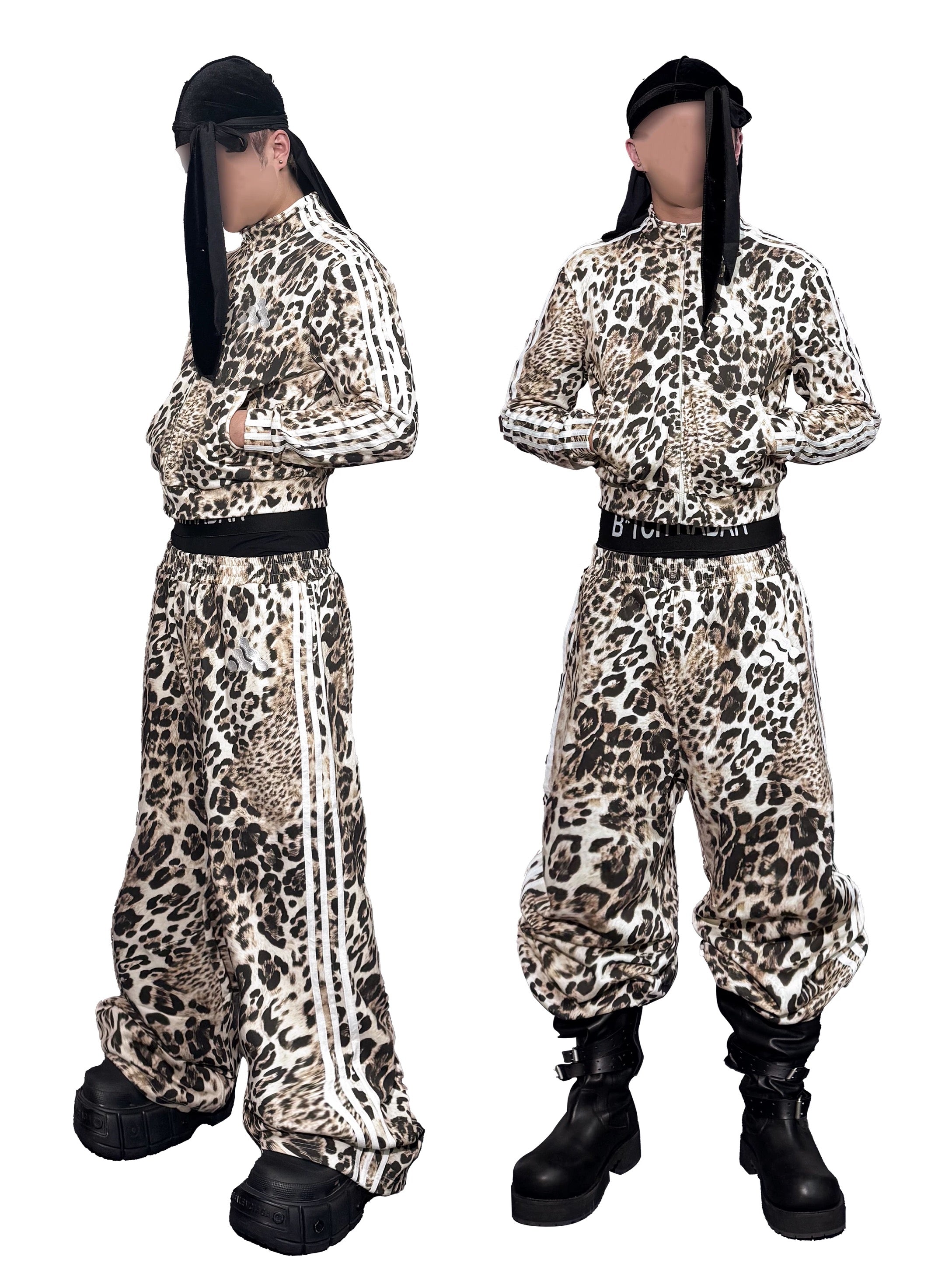 *RYE CHASIN *Leopard Print Sports Pants