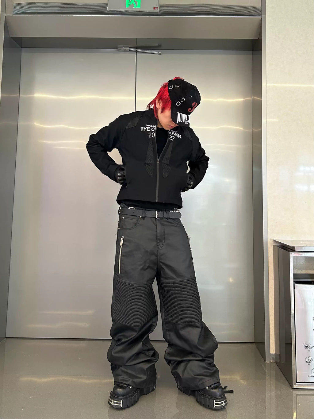 *RYE CHASIN *VINYL BRUSH WAX  BAGGY CARGO JEANS