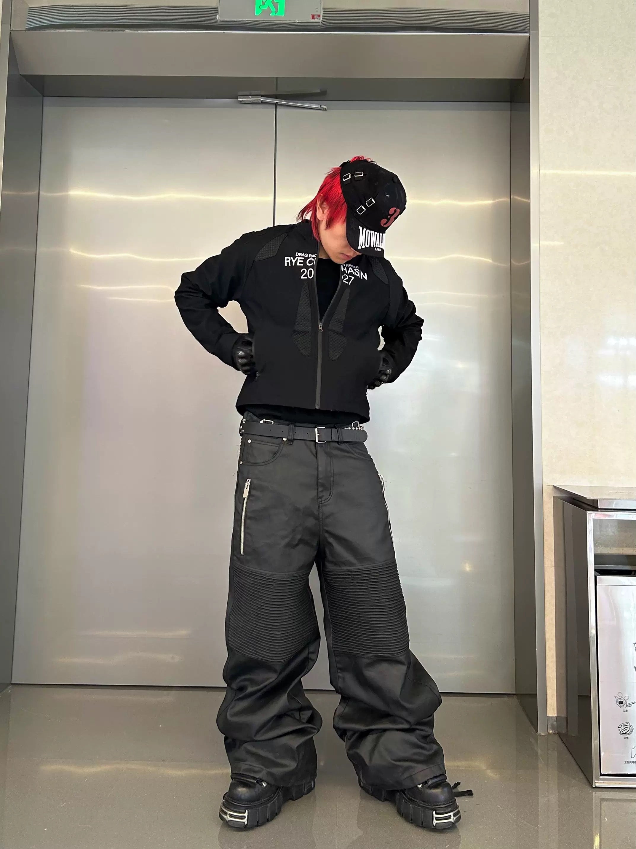 *RYE CHASIN *VINYL BRUSH WAX  BAGGY CARGO JEANS