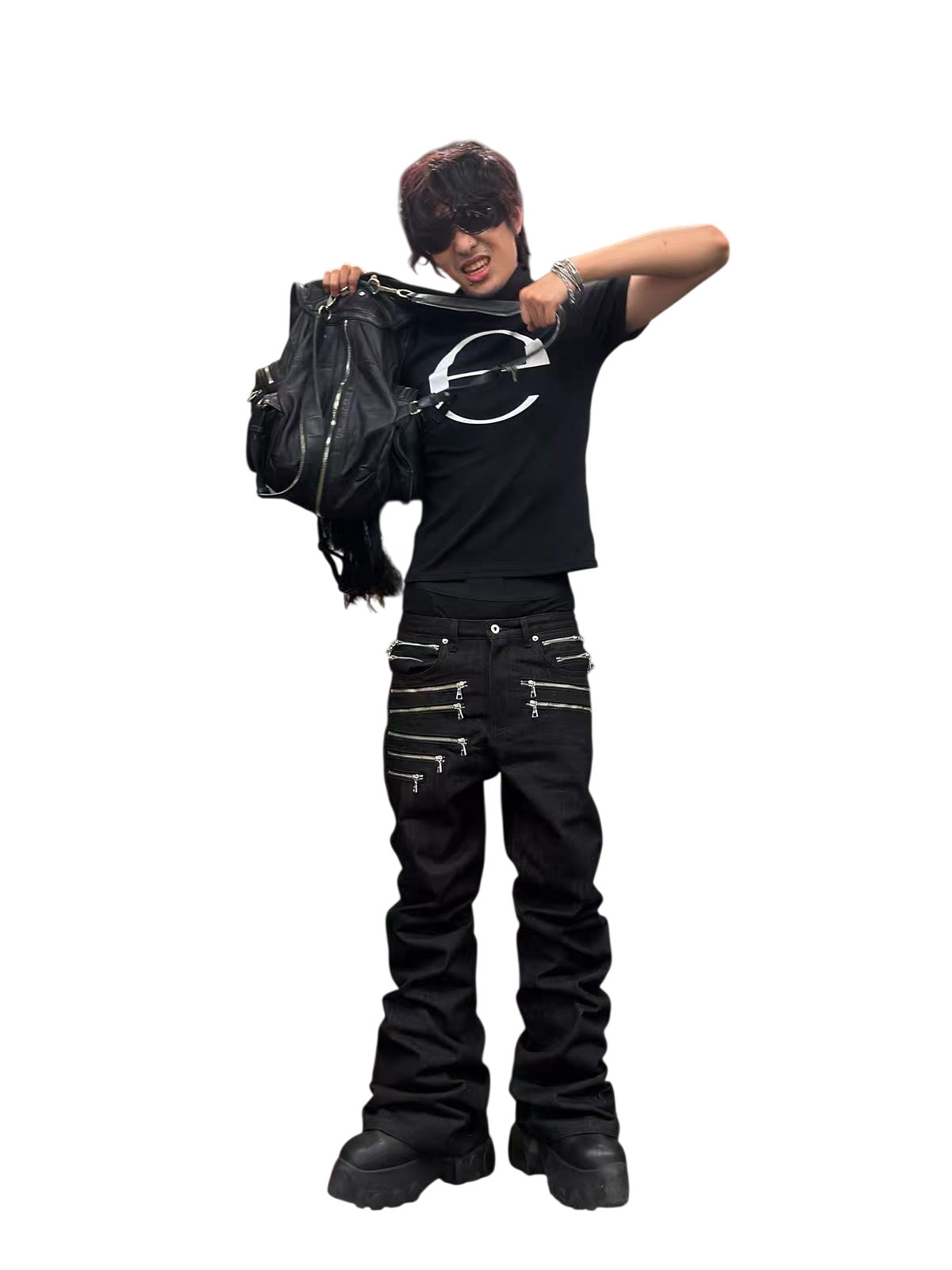 *RYE CHASIN MULTI-ZIP YKK HARDWARE STACKED BOOTCUT JEANS