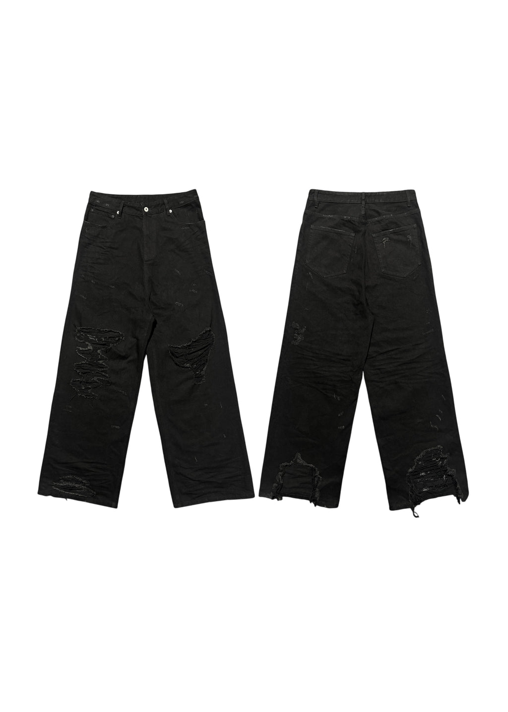 *RYE CHASIN 14.5OZ DISTRESSED BAGGY BLACK DENIM