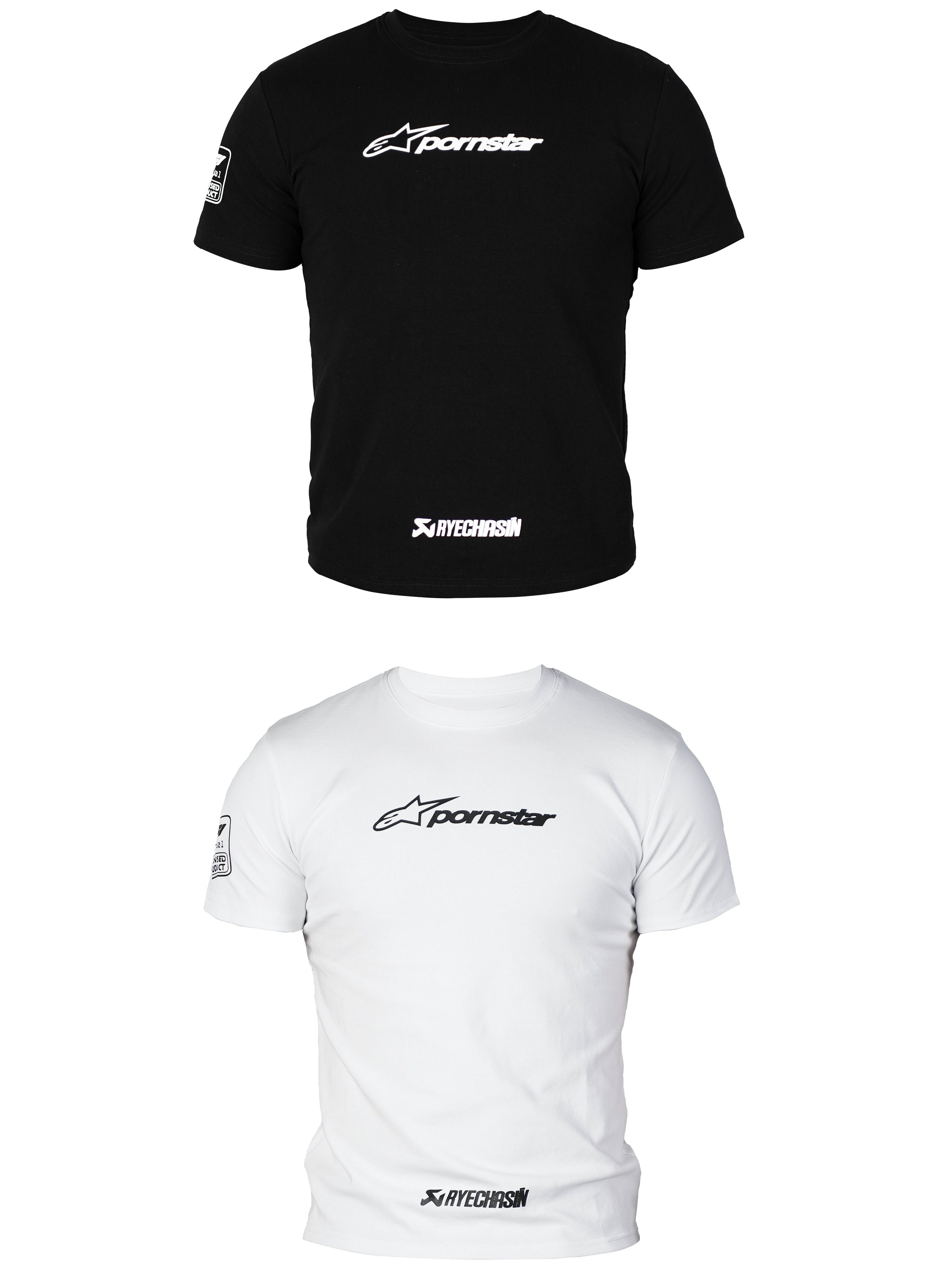 *RYECHASIN P-STAR SPORTS TEE WHITE/BLCK